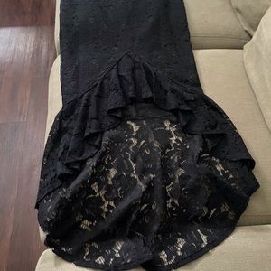 Black high low skirt from missed guied